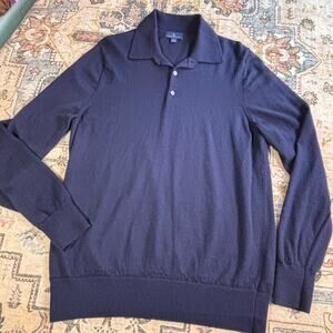 Brooks Brothers Merino Wool Long Sleeve Polo Sweater Men's Size Large